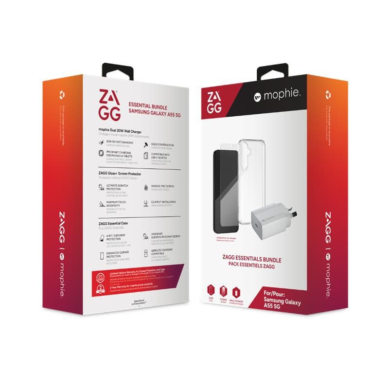 ZAGG ZAGG Essential Bundle for Samsung Galaxy A16/A16 5G (Clear Case, Glass+, 25W1C) 100617184