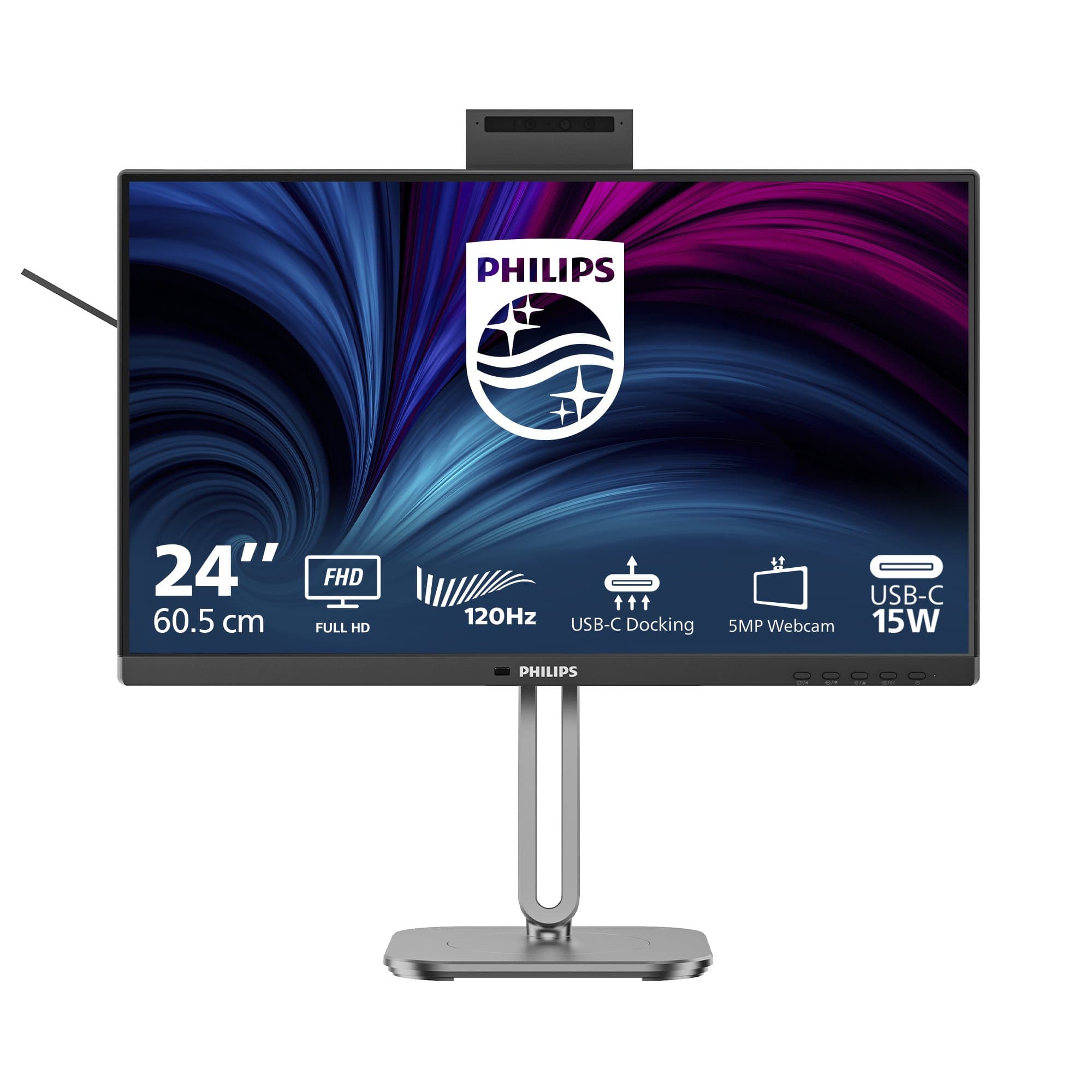 PHILIPS PHILIPS 24B2U4301H/75 24" 16:9 IPS LED 120H,4MS,DOCK,HDMI,DP,SPKR,CAM,H/ADJ,4YR 24B2U4301H
