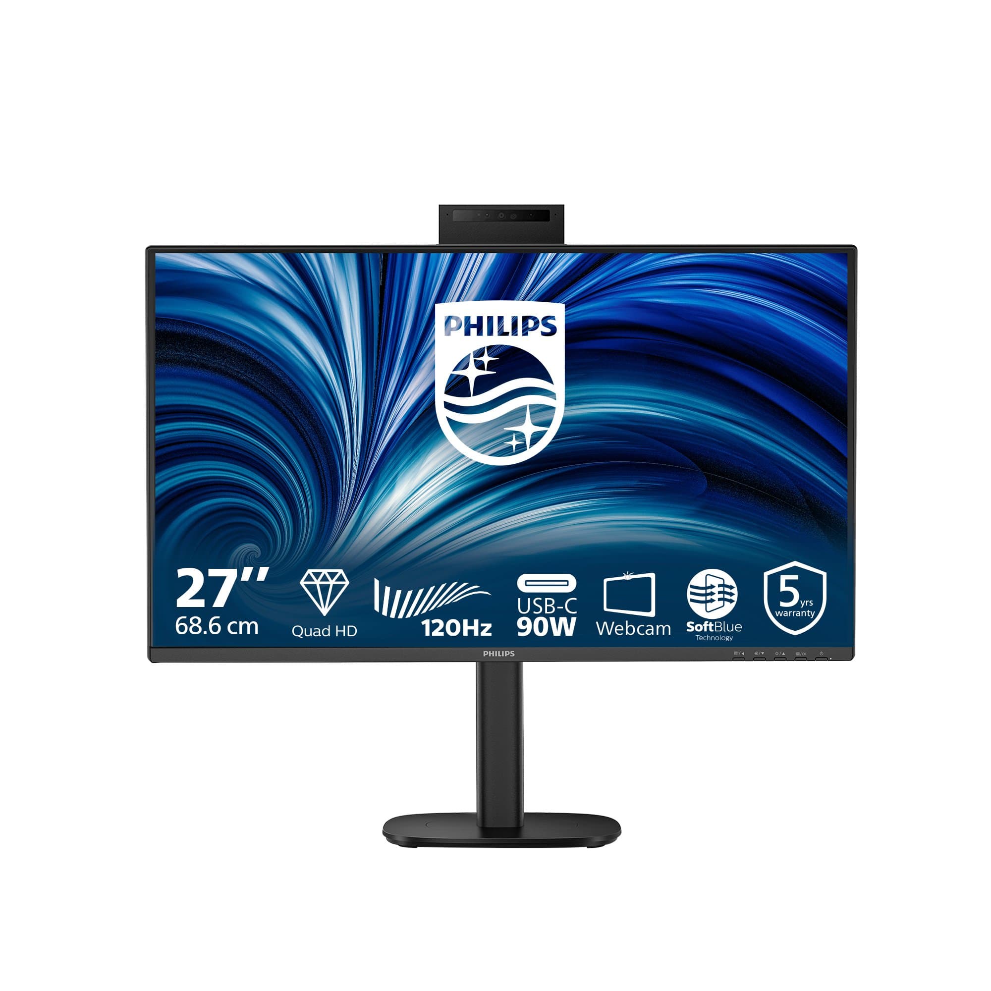 PHILIPS PHILIPS 27B2U3601H/75 27" 16:9 QHD IPS LED 120HZ,4MS,USB-C DOCK,HDMI,DP/OUT,SPKR,H/ADJ,4YR 27B2U3601H