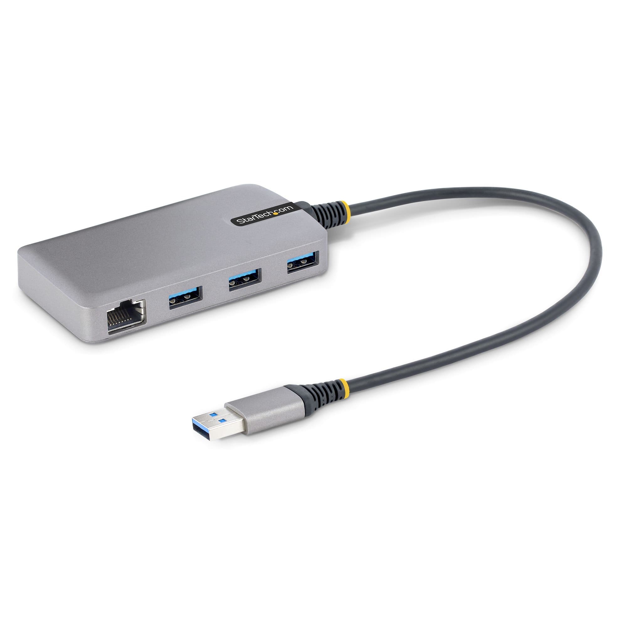 STARTECH STARTECH.COM 3-PORT USB HUB W/ GIGABIT ETHERNET ADAPTER, PORTABLE, 3X USB-A 2 YR 5G3AGBB-USB-A-HUB