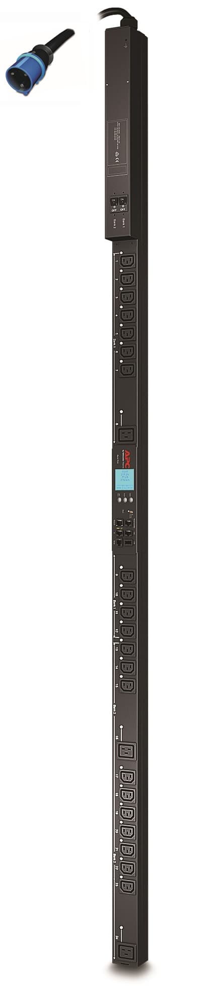 APC APC (AP8653) RACK PDU 2G, MTRD OUTLT W SWITCHING, ZEROU, 32A, 230V, (21) C13 & (3) C19 AP8653