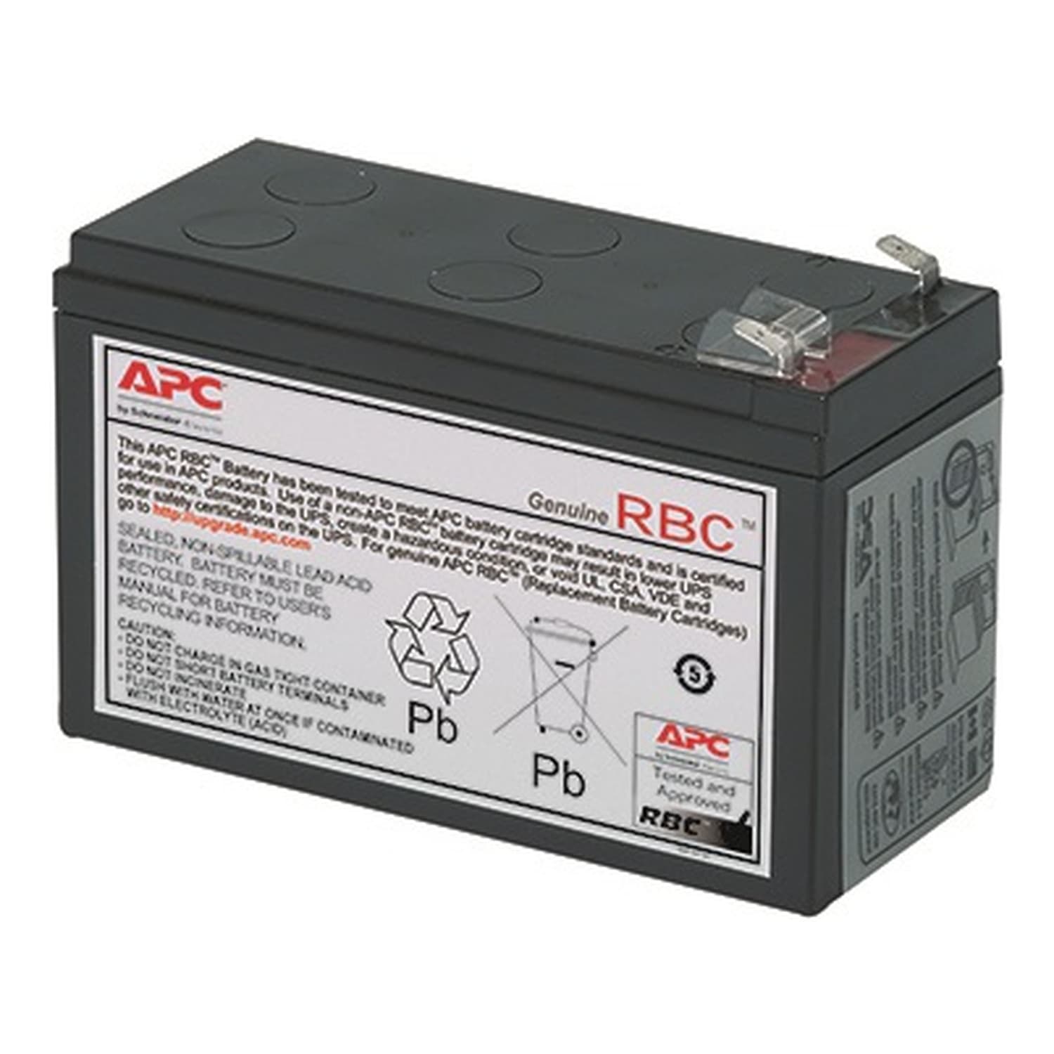 APC APC Replacement Battery Cartridge #154 for Back-UPS, 12V 6.5Ah lead-acid battery, 2-year r APCRBC154