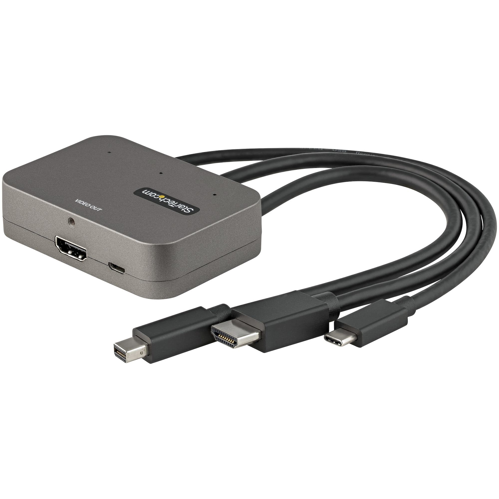 STARTECH STARTECH.COM MULTIPORT TO HDMI ADAPTER - 4K USB-C, HDMI OR MINI DP TO HDMI 3 YR CDPHDMDP2HD