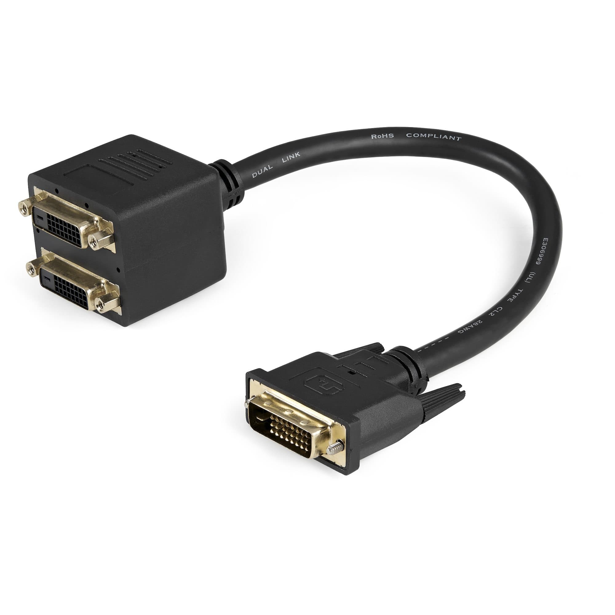 STARTECH STARTECH.COM 1 FT DVI-D TO 2X DVI-D DIGITAL VIDEO SPLITTER CABLE - M/F LTW DVISPL1DD