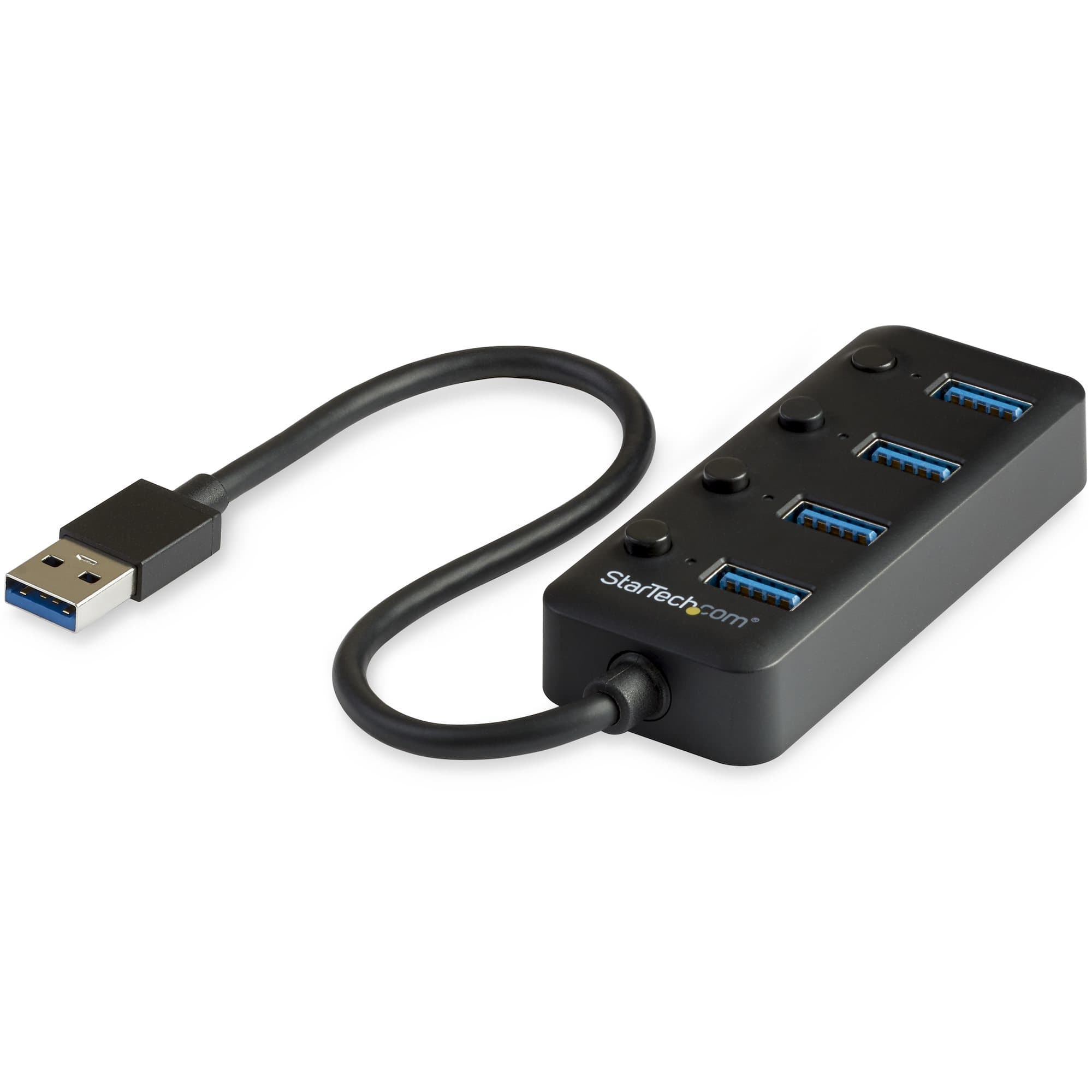 STARTECH STARTECH.COM 4 PORT USB 3.0 HUB 5GBPS - 4X USB-A - ON/OFF PORT SWITCHES 2 YR HB30A4AIB