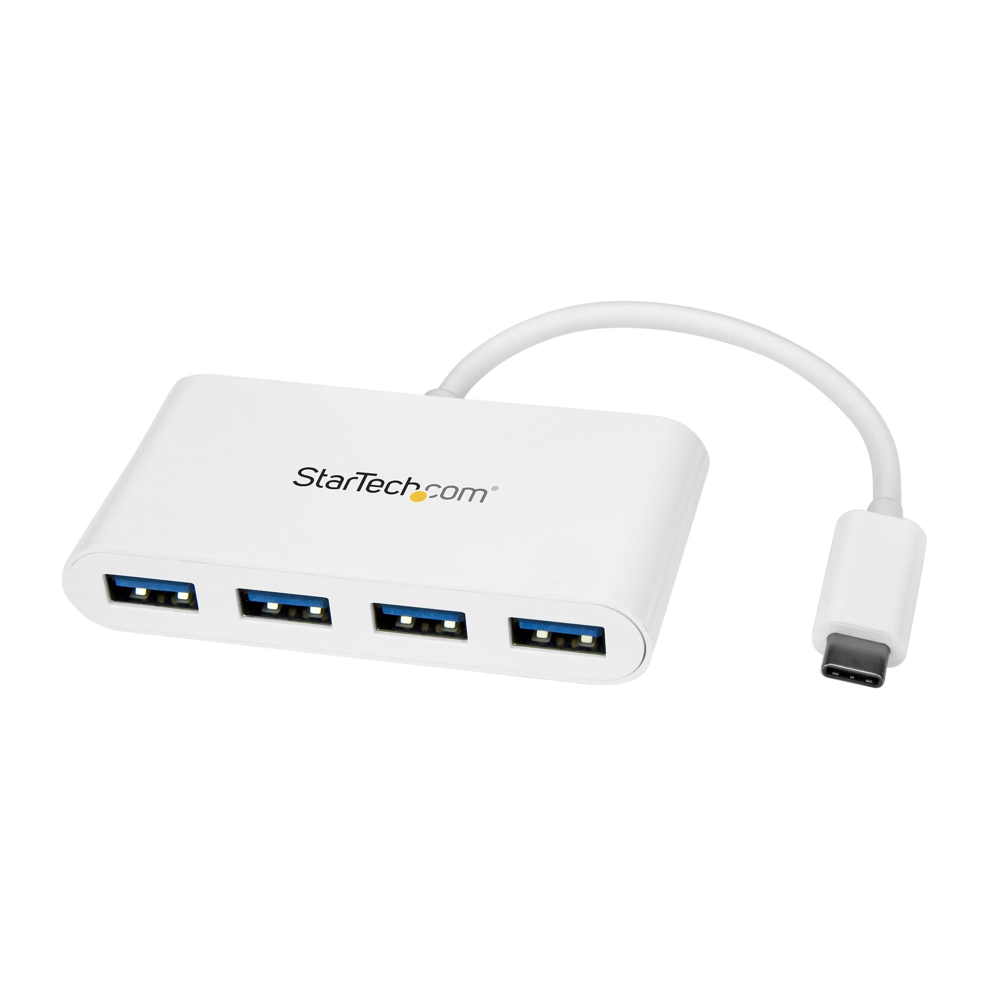 STARTECH STARTECH.COM 4 PORT USB C HUB - USB-C TO A - USB 3.0 - BUS POWER - WHITE, 2 YR HB30C4ABW