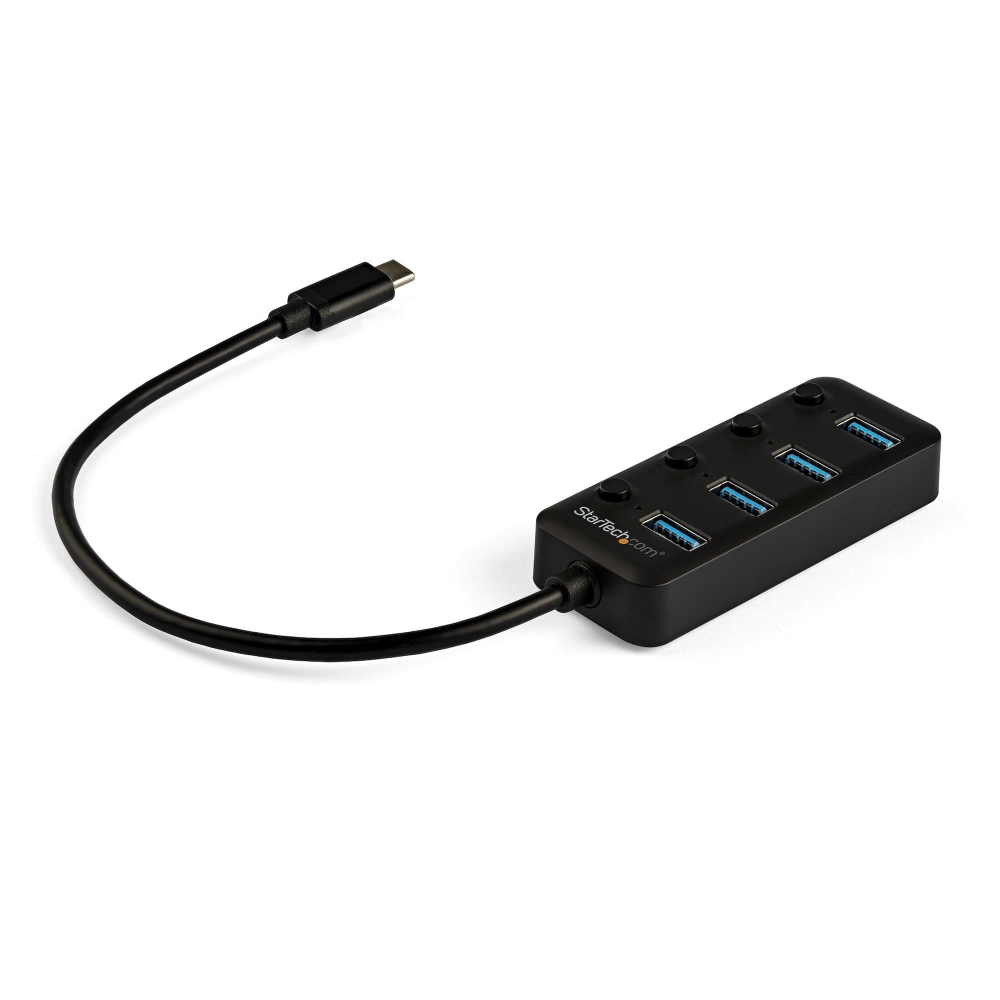 STARTECH STARTECH.COM 4 PORT USB C HUB 5GBPS - 4X USB-A 3.0 - ON/OFF PORT SWITCHES 2 YR HB30C4AIB