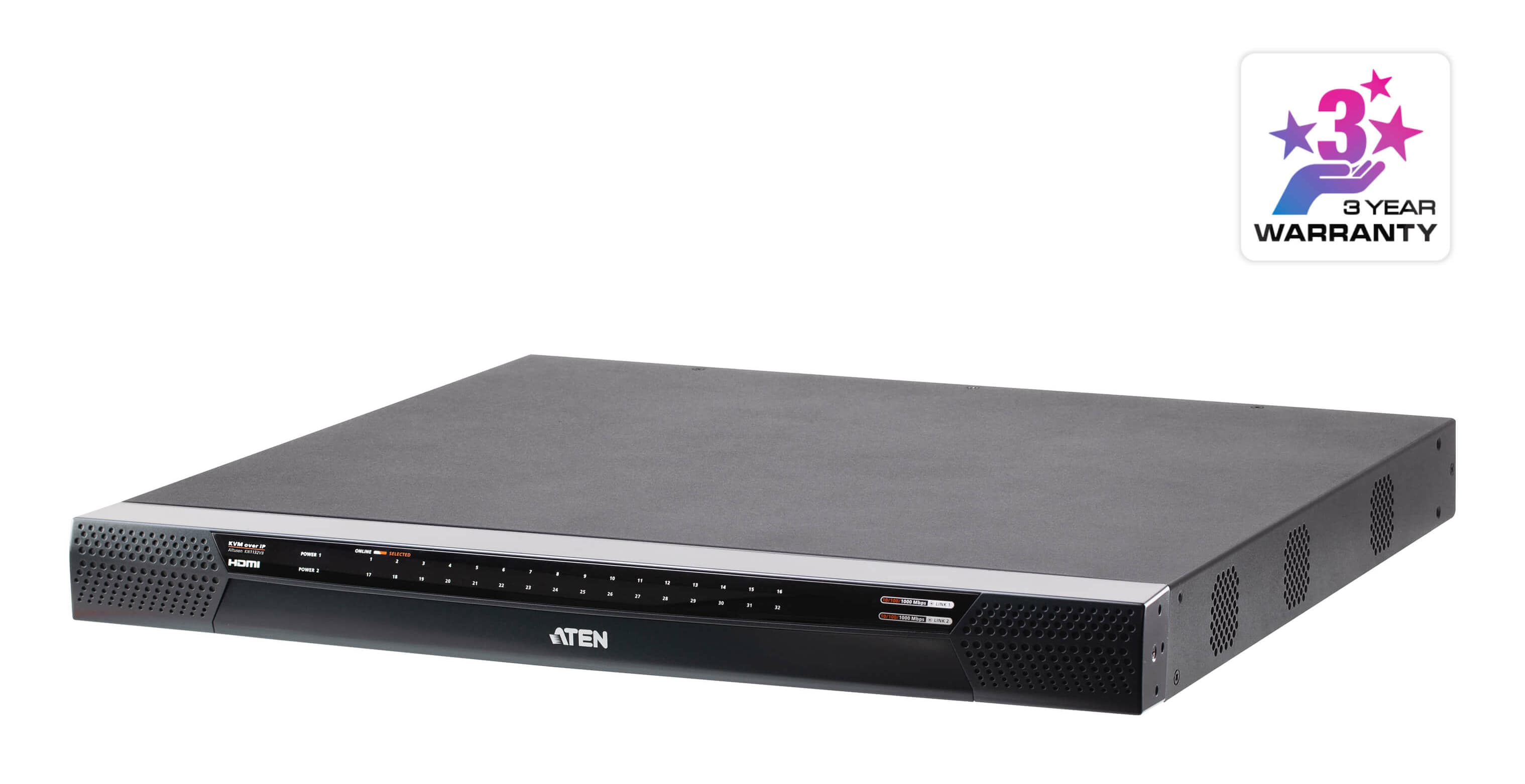 ATEN ATEN 1-LOCAL/1-REMOTE ACCESS 32-PORT MULTI-INTERFACE CAT 5 KVM OVER IP SWITCH KN1132VB-AX-U