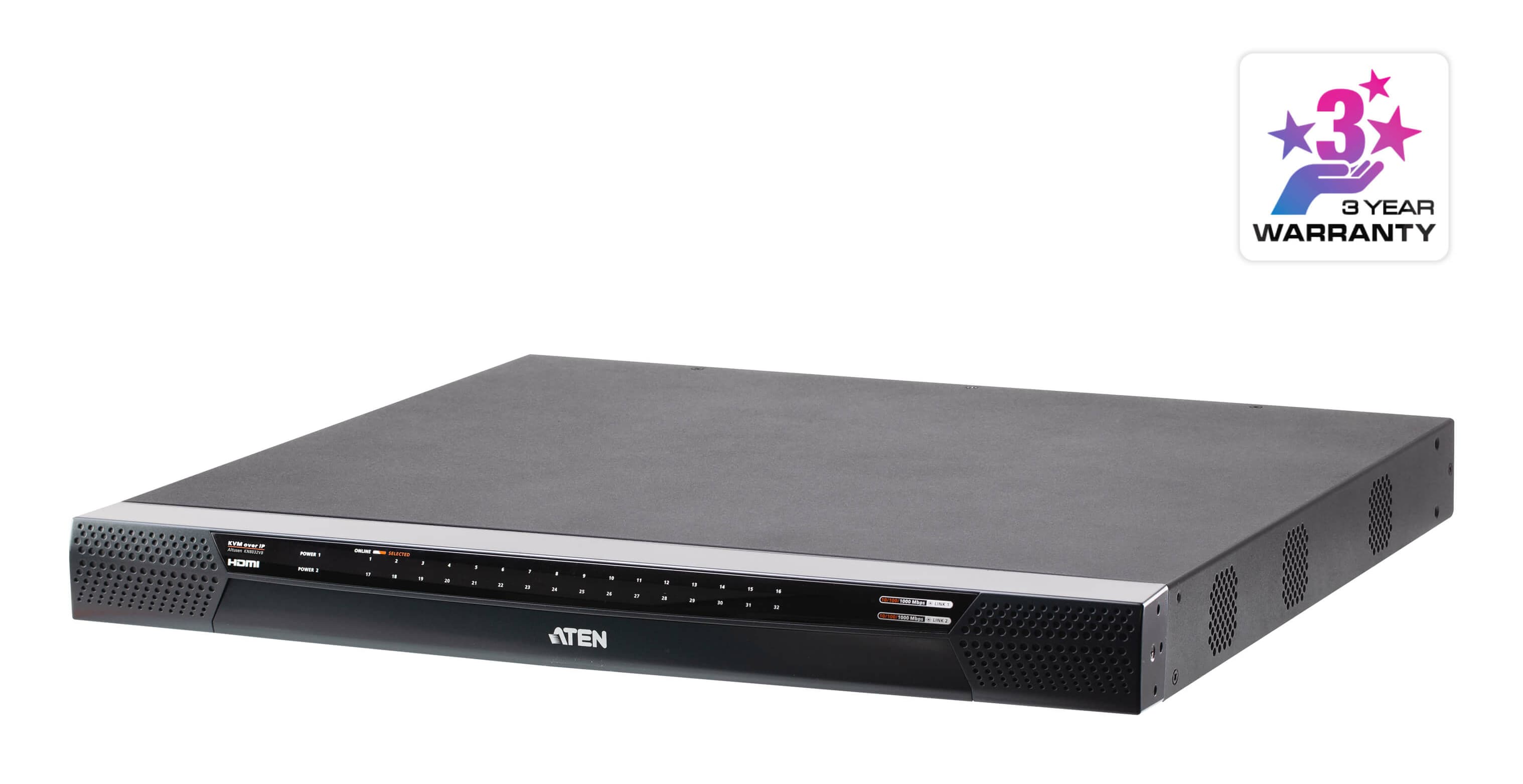 ATEN ATEN 1-LOCAL/8-REMOTE SHARED ACCESS 32-PORT MULTI-INTERFACE CAT 5 KVM OVER IP SWITCH KN8032VB-AX-U