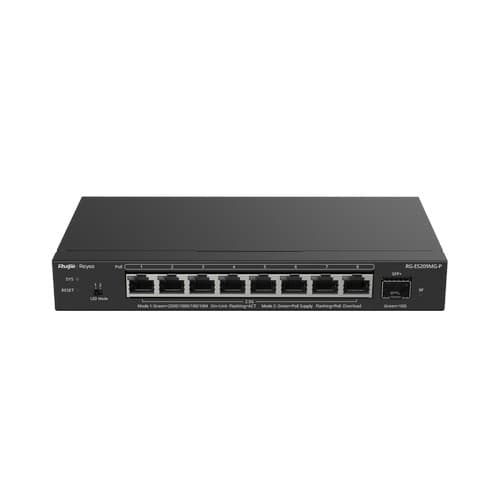 REYEE REYEE RG-ES209MG-P, 8-Port 2.5G Cloud Managed PoE Switch, 1 x 10G Uplink RG-ES209MG-P