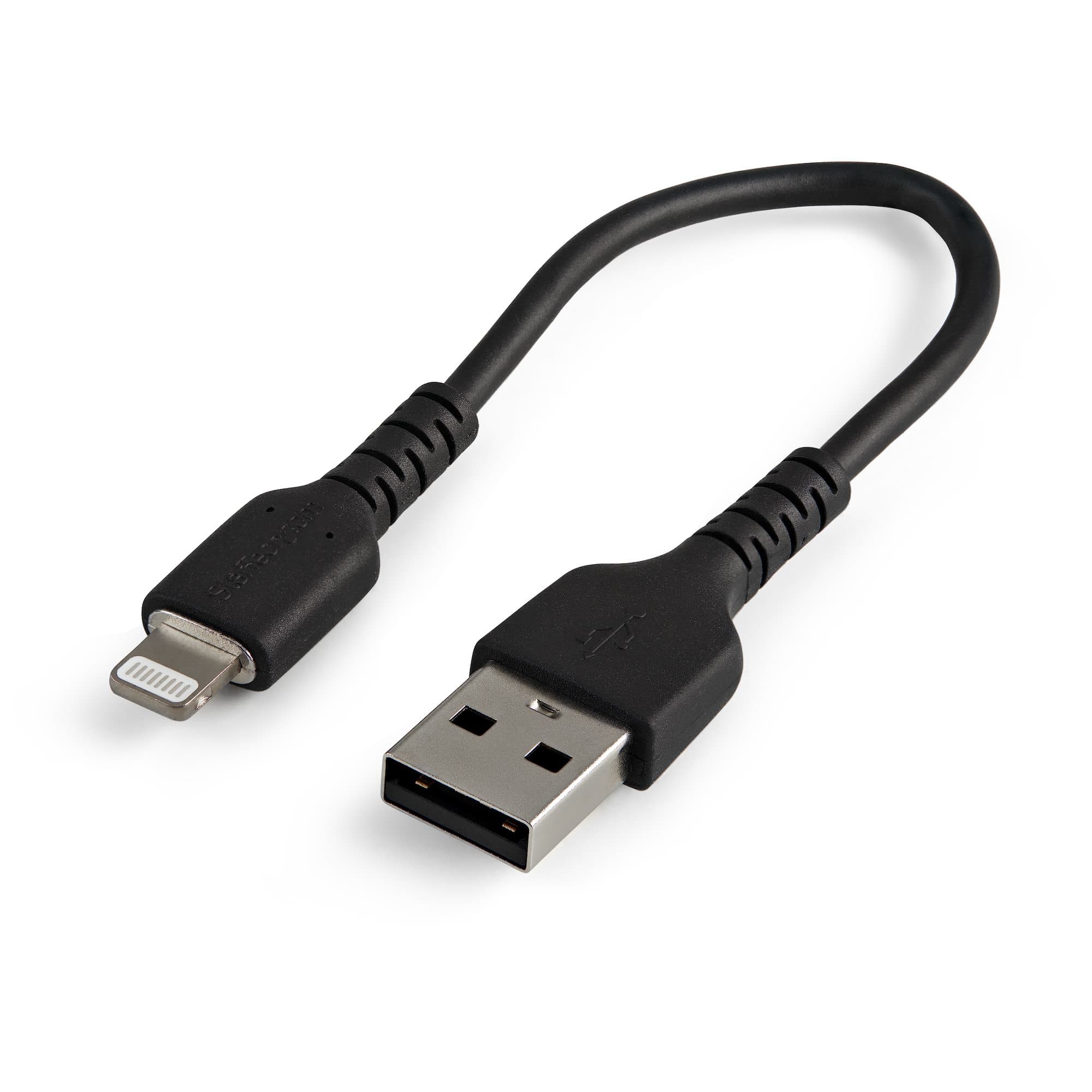 STARTECH STARTECH.COM 15CM USB TO LIGHTNING CABLE - APPLE MFI CERTIFIED - BLACK, 2 YR RUSBLTMM15CMB