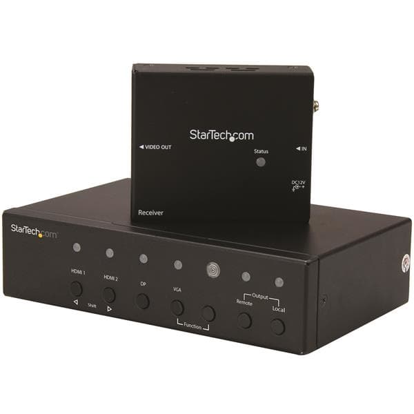 STARTECH STARTECH.COM VGA DISPLAYPORT AND HDMI OVER CAT5E HDBASET EXTENDER SWITCH 2 YR STDHVHDBT