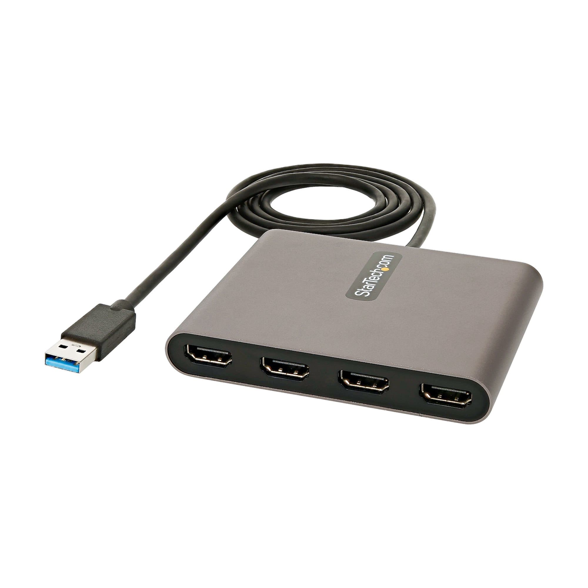 STARTECH STARTECH.COM USB 3.0 TO 4 HDMI ADAPTER, QUAD MONITOR EXTERNAL GRAPHICS CARD 3 YR USB32HD4