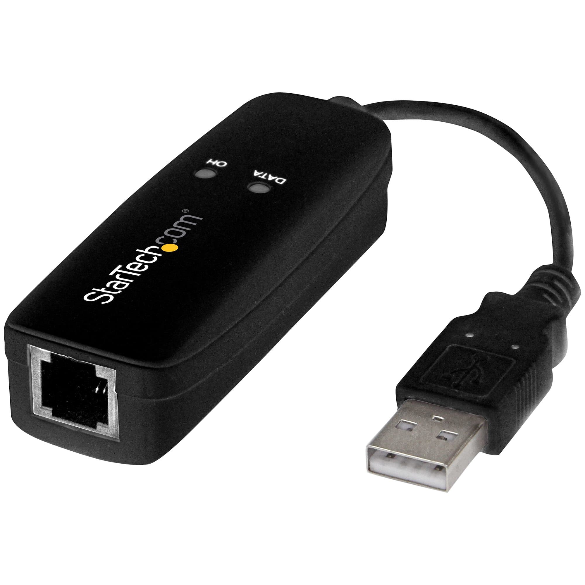 STARTECH STARTECH.COM USB 2.0 FAX MODEM 56K V.92 EXTERNAL HARDWARE DIAL UP ADAPTER 2 YR USB56KEMH2