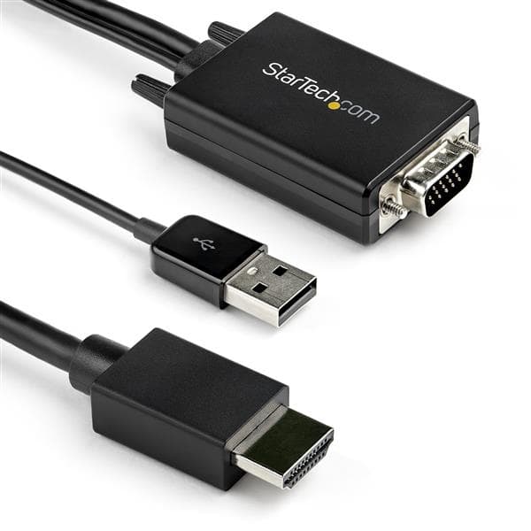 STARTECH STARTECH.COM 2M VGA TO HDMI CONVERTER CABLE WITH AUDIO 1080P VIDEO ADAPTER 2 YR VGA2HDMM2M