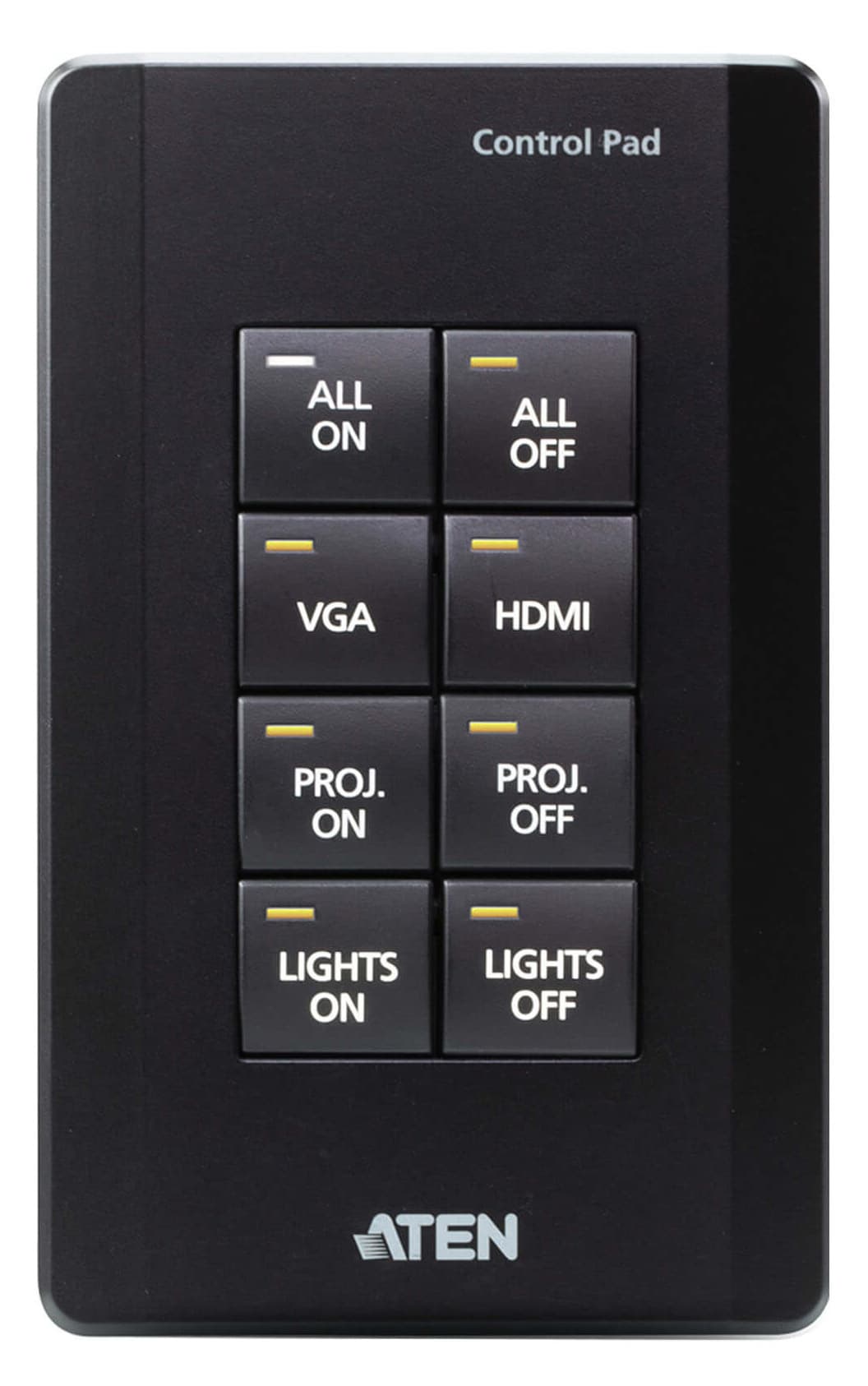 ATEN ATEN 8 BUTTON CONTROL PAD IN BLACK COLOR WITH 1 GANG US WALL PLATE VK01001-AT