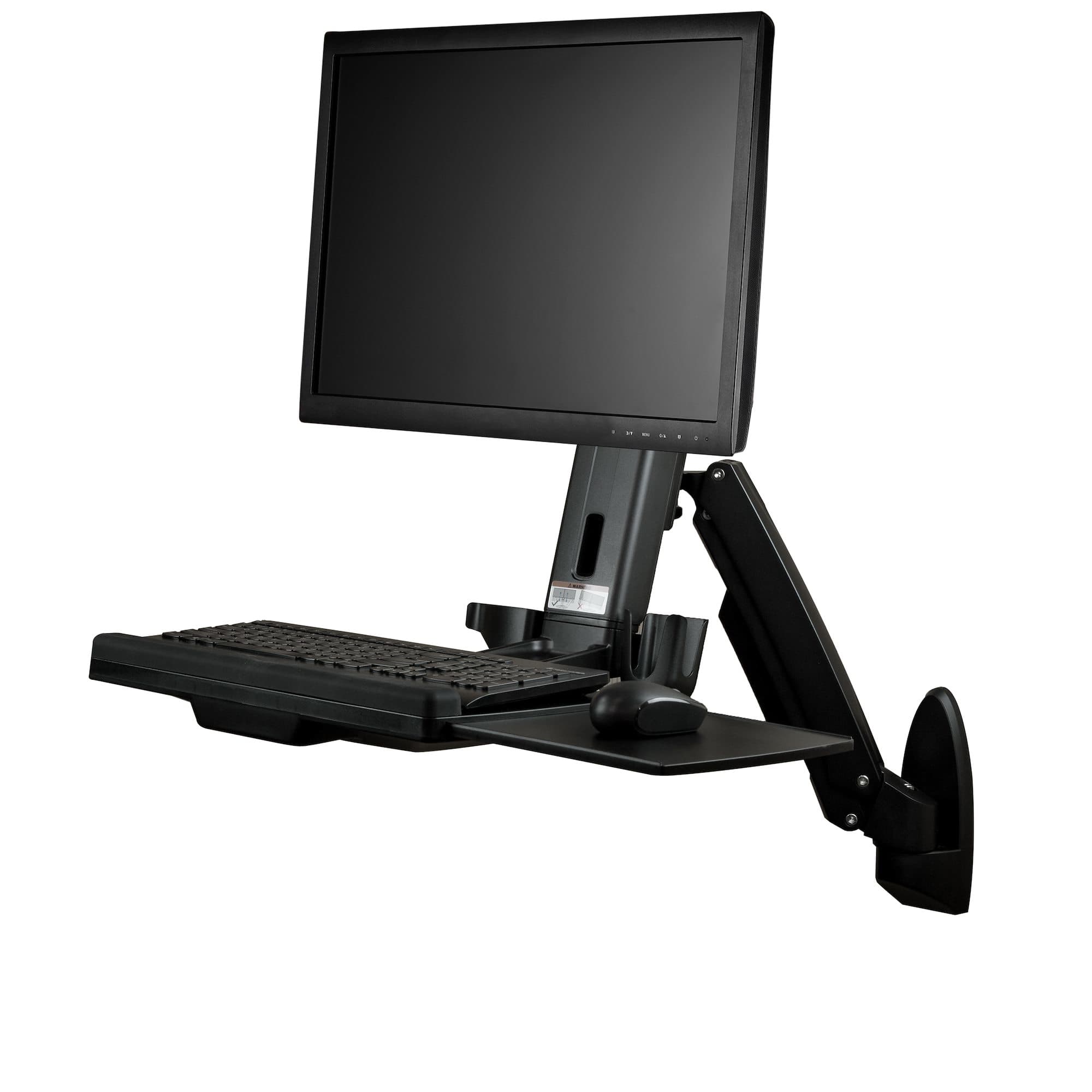 STARTECH STARTECH.COM WALL MOUNTED SIT STAND DESK - FOR SINGLE MONITOR UP TO 34" ; 2 YR WALLSTS1