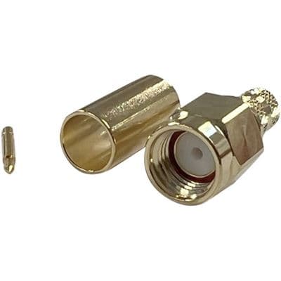 Go Wireless NZ SMA Male Crimp Connector and Pin for LMR195/RG58, Crimped Centre Pin C-SMA1C-195