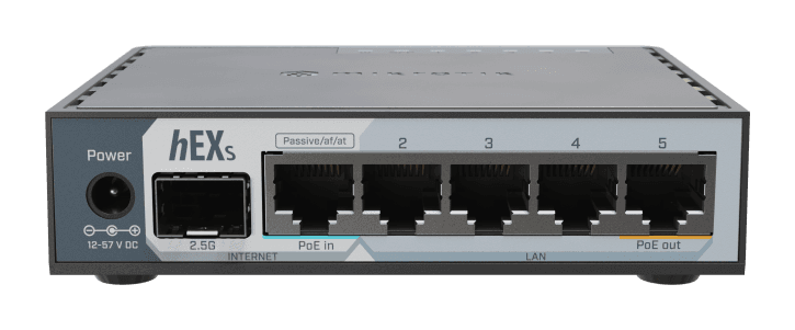 MikroTik MikroTik hEX S 5 Port Gigabit Ethernet Router with a 2.5 Gbps SFP Port E60iUGS