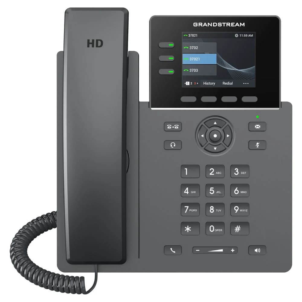 Grandstream Networks Grandstream GRP2611G 3 Lines, 4 SIP Accounts, 2.8 in Colour Screen with GigE and PoE Support GRP2611G