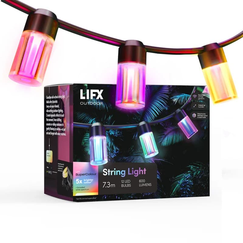 LIFX LIFX SuperColour IP66 Outdoor String Lights 7.3M with Wi-Fi Controller LFXSL2412LEDAU