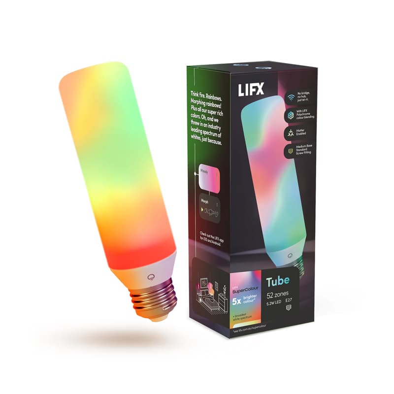 LIFX LIFX SuperColour Tube E27 LED Light Bulb LFXT10LOPAU