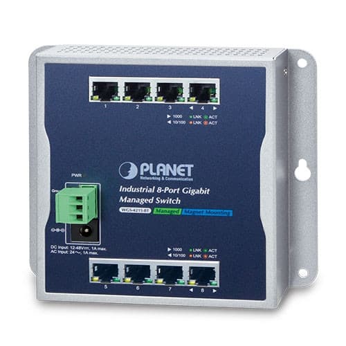 Planet Planet WGS-4215-8T Industrial 8-Port 10/100/1000T Wall-mount Managed Switch NS029