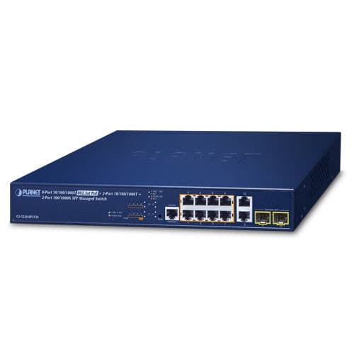 Planet Planet GS-5220-8P2T2S L2+ 8-Port 10/100/1000T 802.3at PoE + 2-Port 10/100/1000T + 2-Port 100/1000X SFP Managed Switch NS042
