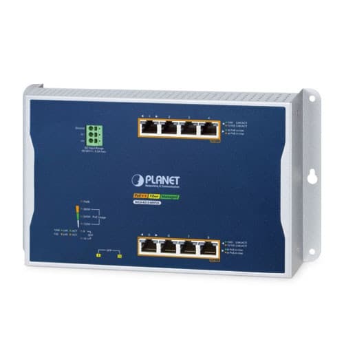 Planet Planet WGS-4215-8HP2S Industrial 4-Port 10/100/1000T 802.3bt PoE + 4-Port 10/100/1000T 802.3at PoE + 2-Port 100/1000X SFP Wall-mount Managed Switch (-40~75 degrees C) NS060