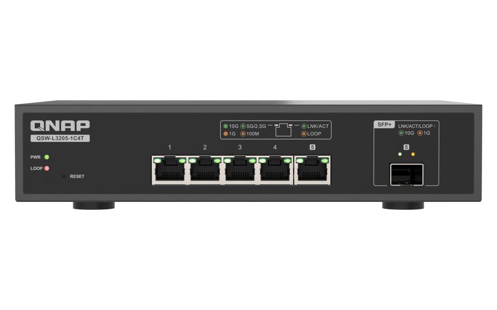 QNAP QNAPQSW-L3205-1C4T 4 ports 10Gbps, 1 port 10G SFP+/NBASE-T Combo NS127