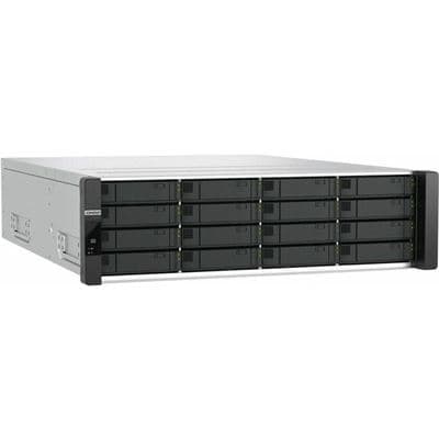 QNAP QNAP ES1686dc-R2-2123IT-64G 16-Bay Enterprise ZFS NAS, SAS 12G/6G, Xeon D-2123IT 1.9GHz, 64GB RAM, 14-LAN (4 SFP+ / 3 RJ45 for Each Controller), 10G-ready, iSCSI, Storage pool with RAID 0, 1, 5, 6, 10, 50, 60, RAID TP, triple Mirror, max 512 GB RAM, ES1686dc-R2-2123IT-64G