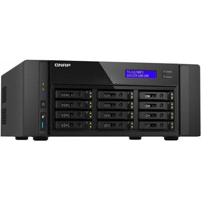 QNAP QNAP TS-h1290FX-7302P-256G 12-Bay U.2 NVMe PCIe Gen4 x4 all-flash desktop NAS, AMD EPYC 16-core 7302P up to 3.3GHz, 12 x 2.5" U.2 NVMe / SATA SSD bays, 256GB RDIMM ECC DDR4 RAM, 2 x 2.5GbE RJ45, 2 x 25GbE SFP28, iSCSI, RAID, PCIe Gen4 expansion slots TS-h1290FX-7302P-256G