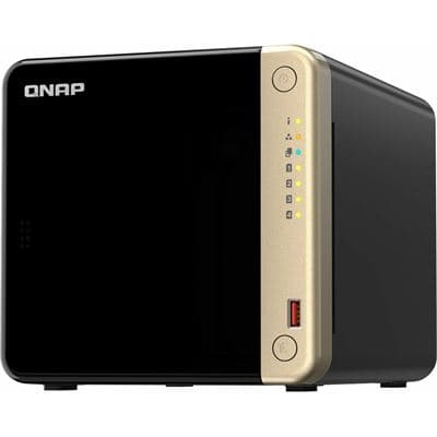 QNAP QNAP TS-464-8G 4-Bay desktop NAS, Intel® Celeron® N5105/N5095 quad-core, 8 GB onboard not expandable, 4 x 3.5"/2.5" SATA 6Gb/s drive bays, 2 x M.2 2280 PCIe Gen 3 x1 slots, 2 x 2.5GbE, 1 x HDMI 2.0, 1 x PCIe Gen3 x2 slot, 2 x USB 3.2 Gen 2 Type-A + 2 TS-464-8G