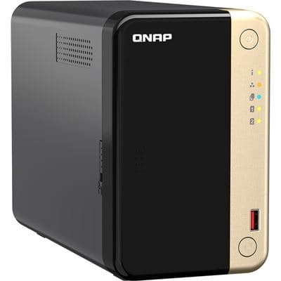 QNAP QNAP TS-264-8G 2-Bay desktop NAS, Intel® Celeron® N5105/N5095 quad-core, 8 GB DDR4 onboard not expandable, 2 x 3.5"/2.5" SATA 6Gb/s drive bays, 2 x M.2 2280 PCIe Gen 3 x1 slots, 2 x 2.5GbE, 1 x HDMI 2.0, 1 x PCIe Gen3 x2 slot, 2 x USB 3.2 Gen 2 Type- TS-264-8G