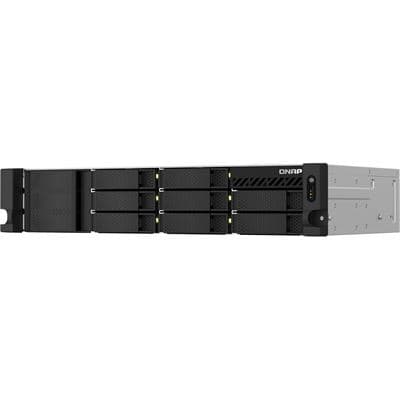 QNAP QNAP TS-864eU-RP-8G 2U 8-bay short depth 12" rackmount NAS, Intel® Celeron® N5095 quad-core, 8 GB onboard not expandable, 8 x 3.5"/2.5" SATA 6Gb/s drive bays, 2 x 2.5GbE, 1 x HDMI 1.4b, 1 x PCIe Gen3 x2 slot, 2 x USB 3.2 Gen2 Type-A + 2 x USB 2.0, 2 TS-864eU-RP-8G