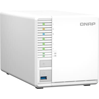QNAP QNAP TS-364-8G 3-Bay desktop NAS, Intel® Celeron® N5105/N5095 quad-core, 8 GB onboard not expandable, 3 x 3.5"/2.5" SATA 6Gb/s drive bays, 2 x M.2 2280 PCIe Gen3 x2 slots, 1 x 2.5GbE, 1 x HDMI 1.4b, 2 x USB 3.2 Gen 2 Type-A + 1 x USB 3.2 Gen1 TS-364-8G