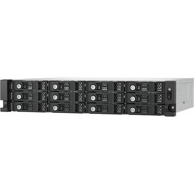 QNAP 12-bay 2U rackmount PCIe interface SATA JBOD expansion enclosure, 2.5/3.5" SATA 6Gbps drives, 2 ports (SFF-8644 1x2), short depth 14.59-inch / 370.65mm, redundant PSU, without rail kit. support TS-h3087XU-RP?, TS-h2287XU-RP, TS-h1887XU-RP, TS-h987XU- TL-R1200PES-RP