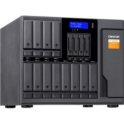 QNAP QNAP TL-D1600S 16-bay desktop SATA JBOD expansion unit with a QXP-1600eS PCIe SATA host card and 4 SFF-8088 to SFF-8644 SAS/SATA 6Gb/s external cables. TL-D1600S