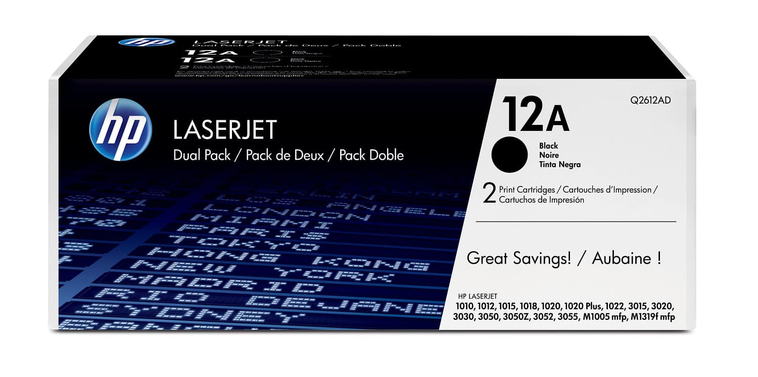 HP HP 12A BLACK TWIN-P LJ TONER CART Q2612AD 1035306