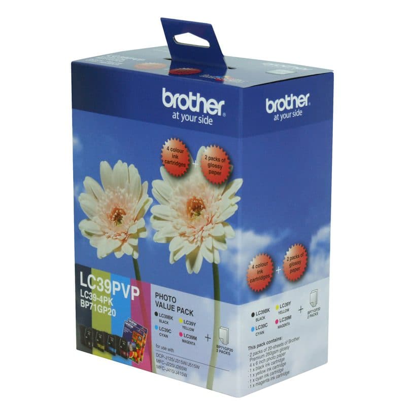 BROTHER BROTHER LC39pvp incl lc39bk/m/c/y +2 pk bp71gp20 1197193