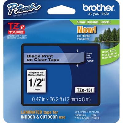 BROTHER BROTHER TZe131 12mm x 8m Standard laminated Blac 1536033