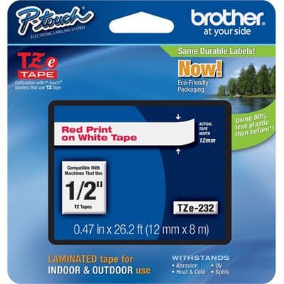 BROTHER BROTHER TZe232 12mm x 8m Standard laminated Red 1536052