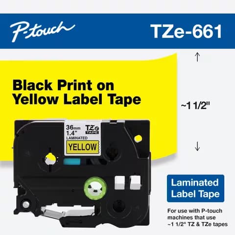 BROTHER BROTHER TZE661 : Laminated tape black on yellow 1737362