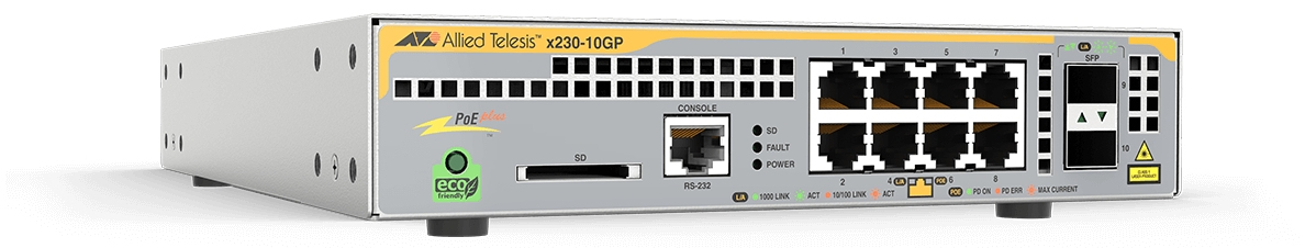 ALLIED TELESIS ALLIED TELESIS 8PORT POE L2+ SWITCH 2XSFP 1YR NCP 5885146