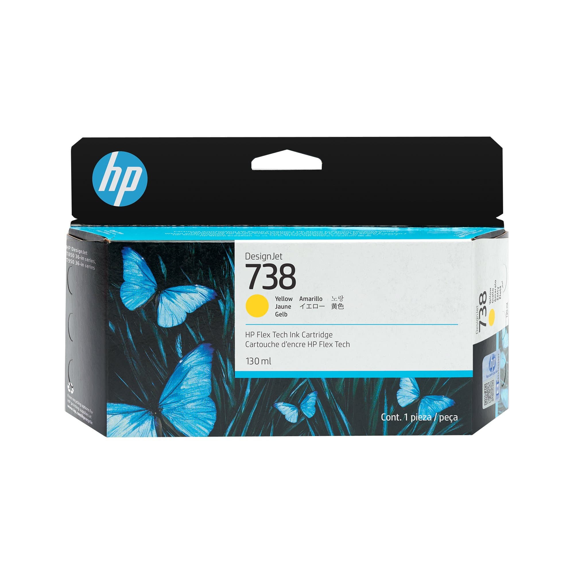 HP HP 738 130-ml Yellow DesignJet Ink Cartridg 5915053