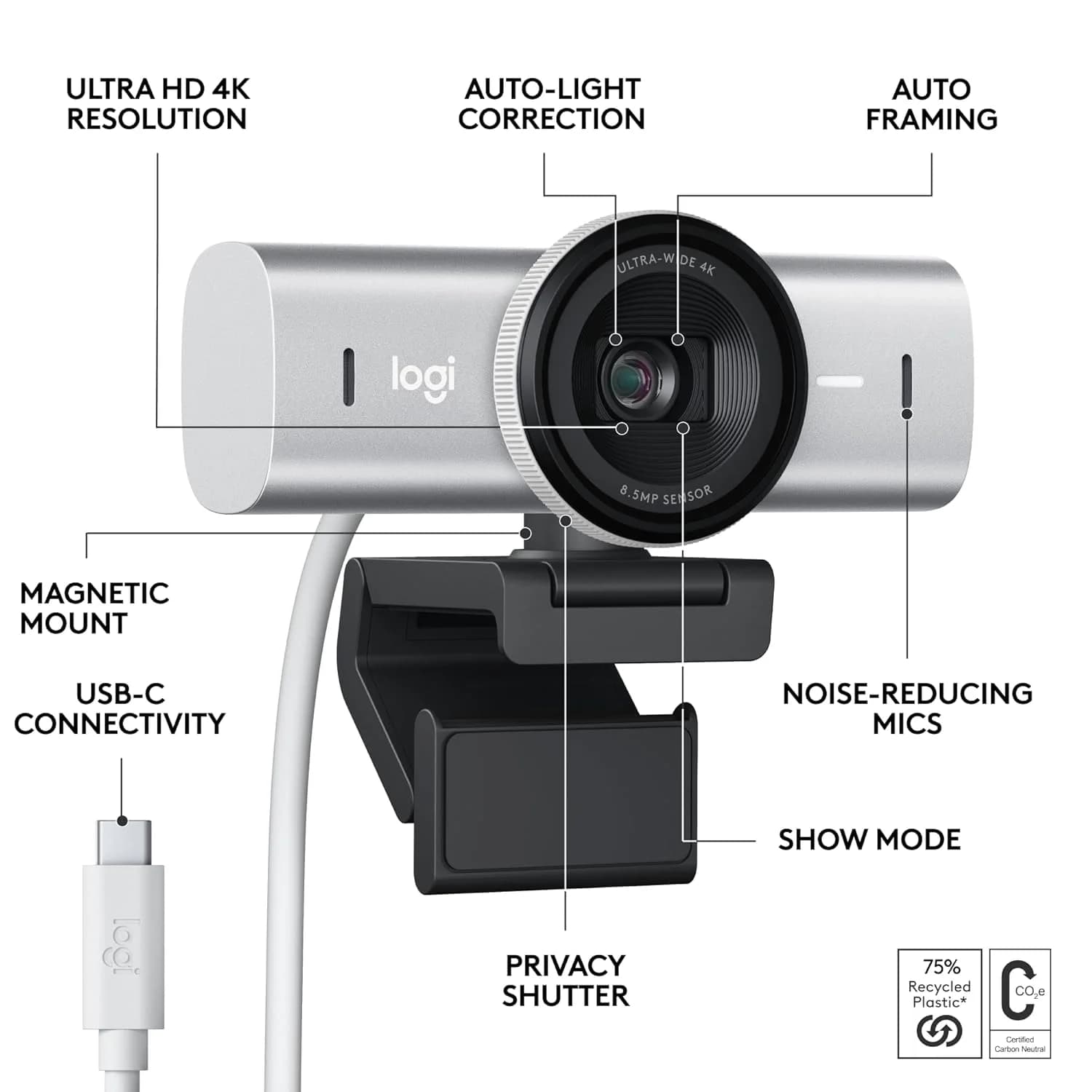 Astro Astro Logitech MX Brio Ultra HD 4K Webcam GREY 6163294