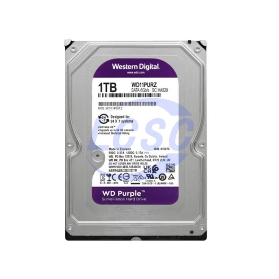 WESTERNDIGITAL WD Surveillance Purple 1TB 3.5" Internal HDD WD11PURZ