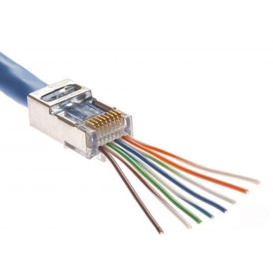 Platinum Tools PLATINUM TOOLS Cat5e/6 Shielded EZ-RJ45 Plug with Internal Ground. 100021C