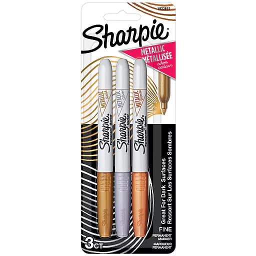 Sharpie Sharpie Metallic Fine Point Perman Marker Gold Silver Bronze 1823815