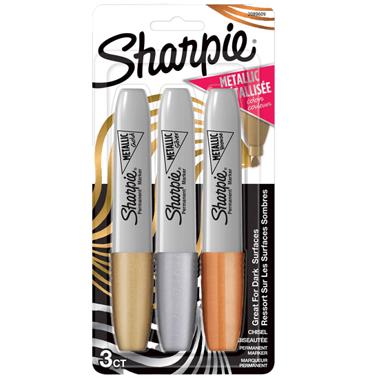 Sharpie Sharpie Metallic Chisel Permanent Marker Gold Silver Bronze 2089609